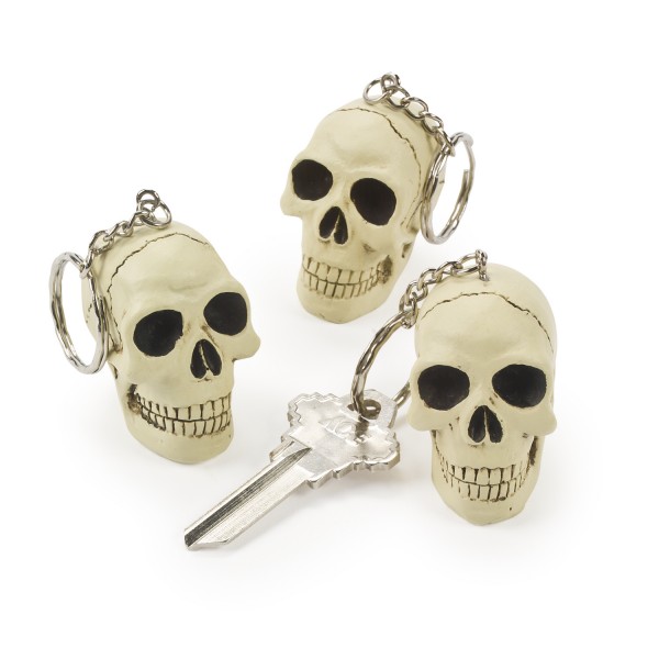 Halloween Piraten Totenkopf Schlüsselanhänger aus Resin 12 Stück, Halloween Mitgebsel, Halloween