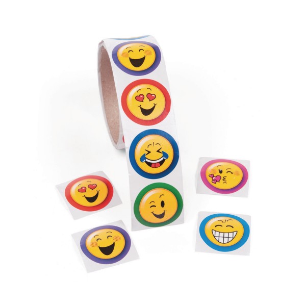 Emoji lachende Gesichter Aufkleber Sticker 100 Stück, Mitgebsel, Geburtstag